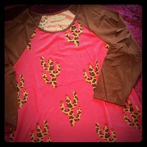 Leopard print cactus shirt.